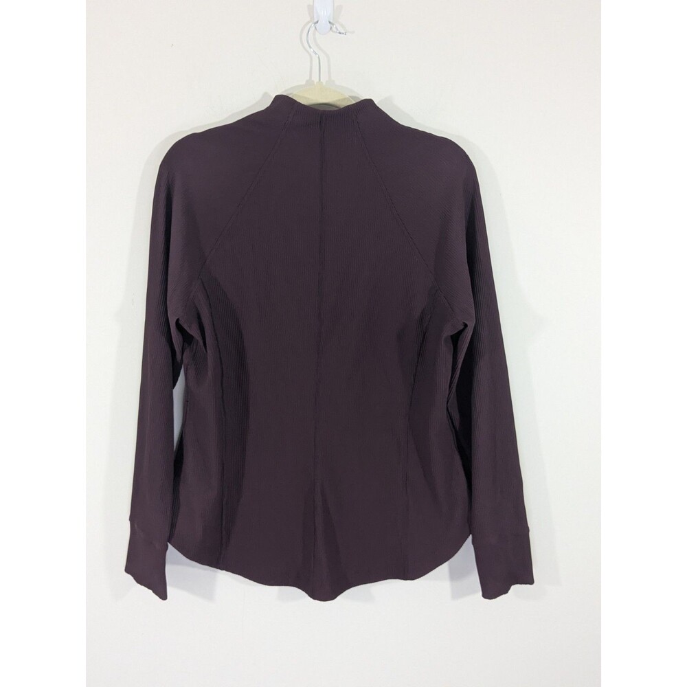 Athleta Salutation Ribbed Full Zip Jacket in Cabernet Plus Size 1X Thumbholes - Picture 10 of 10